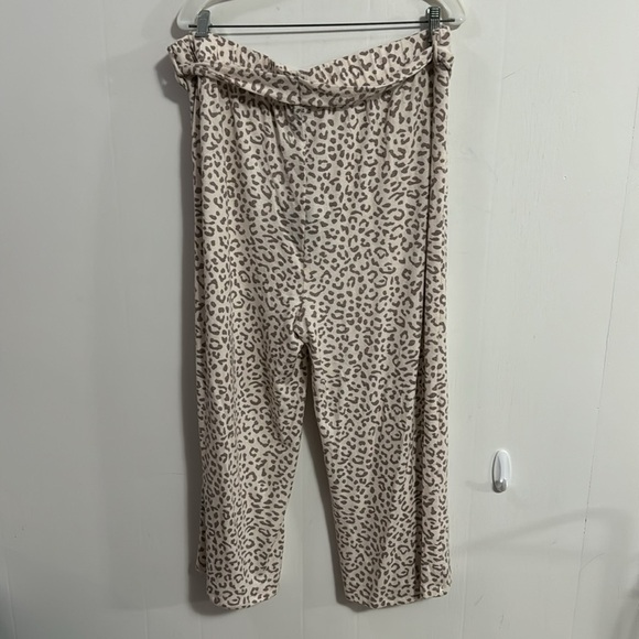 Bobeau Lounge pants Oatmeal Leopard Size 2X NWT tie waist - Picture 4 of 8